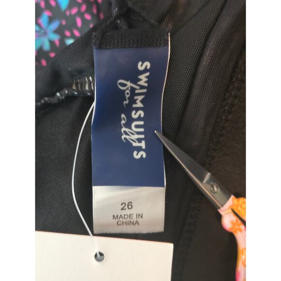 SwimSuits For All Floral Summer Swim Poolside One Piece Swim Dress 26 NWT - Picture 6 of 7